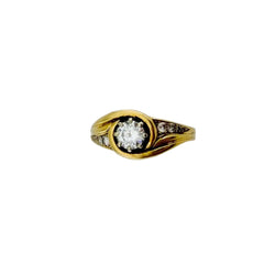 Bague Jonc en or jaune et diamants - Castafiore