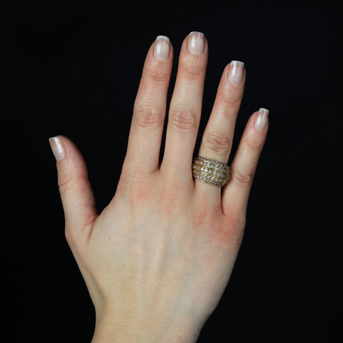 Bague Jonc en or jaune et diamants - Castafiore