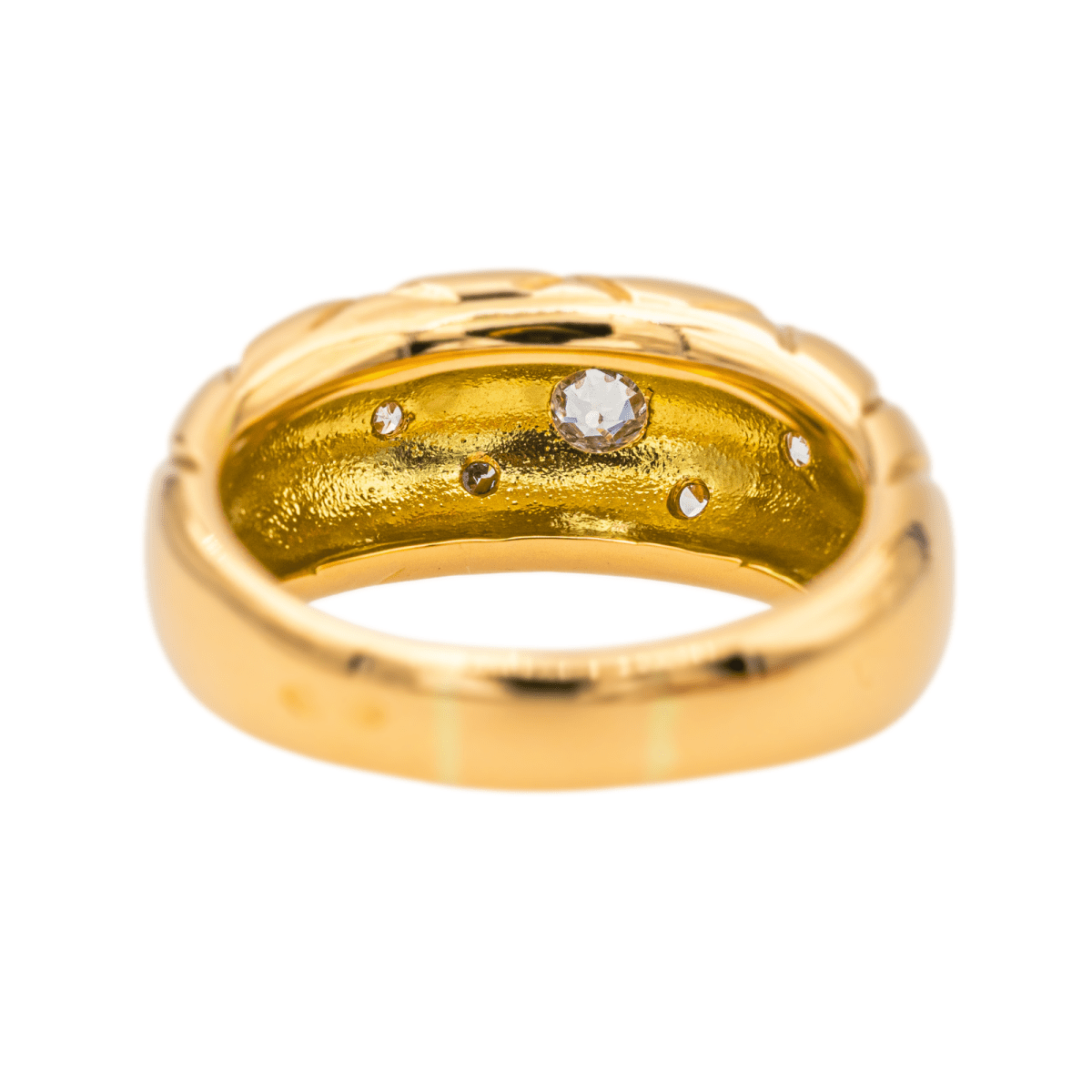 Bague Jonc en or jaune et diamants - Castafiore