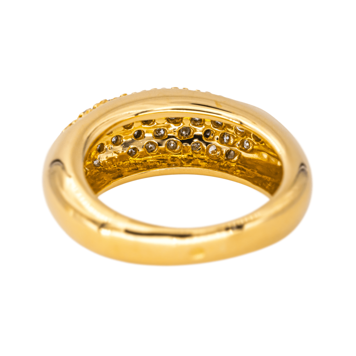Bague Jonc en or jaune et diamants - Castafiore