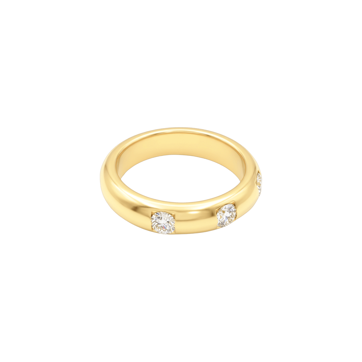 Bague Jonc en or jaune et diamants - Castafiore