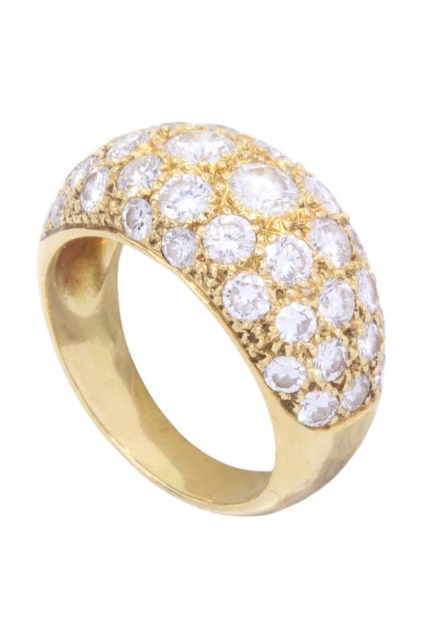 Bague Jonc en or jaune et diamants - Castafiore