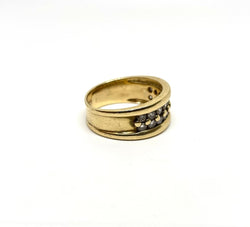 Bague Jonc en or jaune et diamants - Castafiore