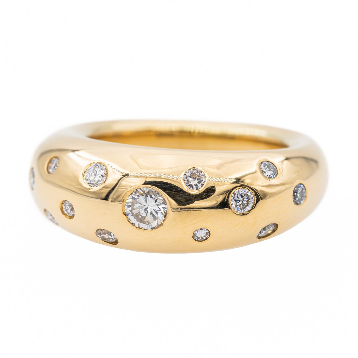 Bague Jonc en or jaune et diamants - Castafiore