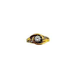 Bague Jonc en or jaune et diamants - Castafiore