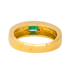 Bague Jonc en or jaune et émeraude - Castafiore