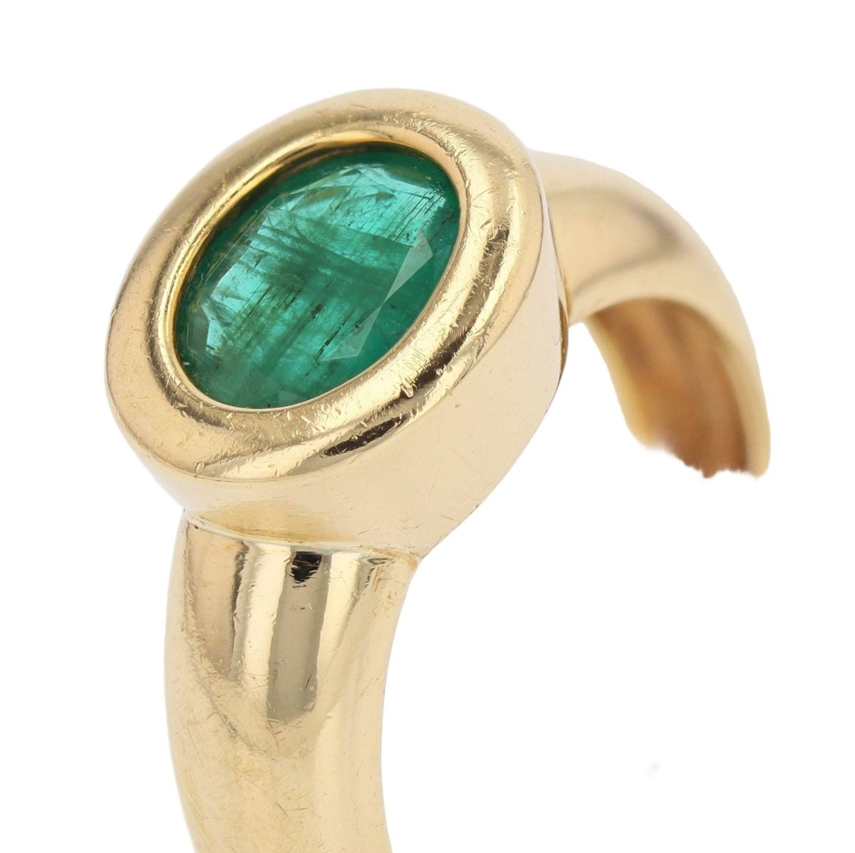 Bague Jonc en or jaune et émeraude - Castafiore