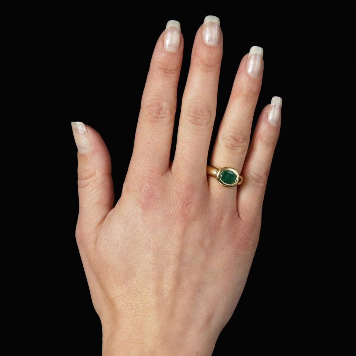 Bague Jonc en or jaune et émeraude - Castafiore