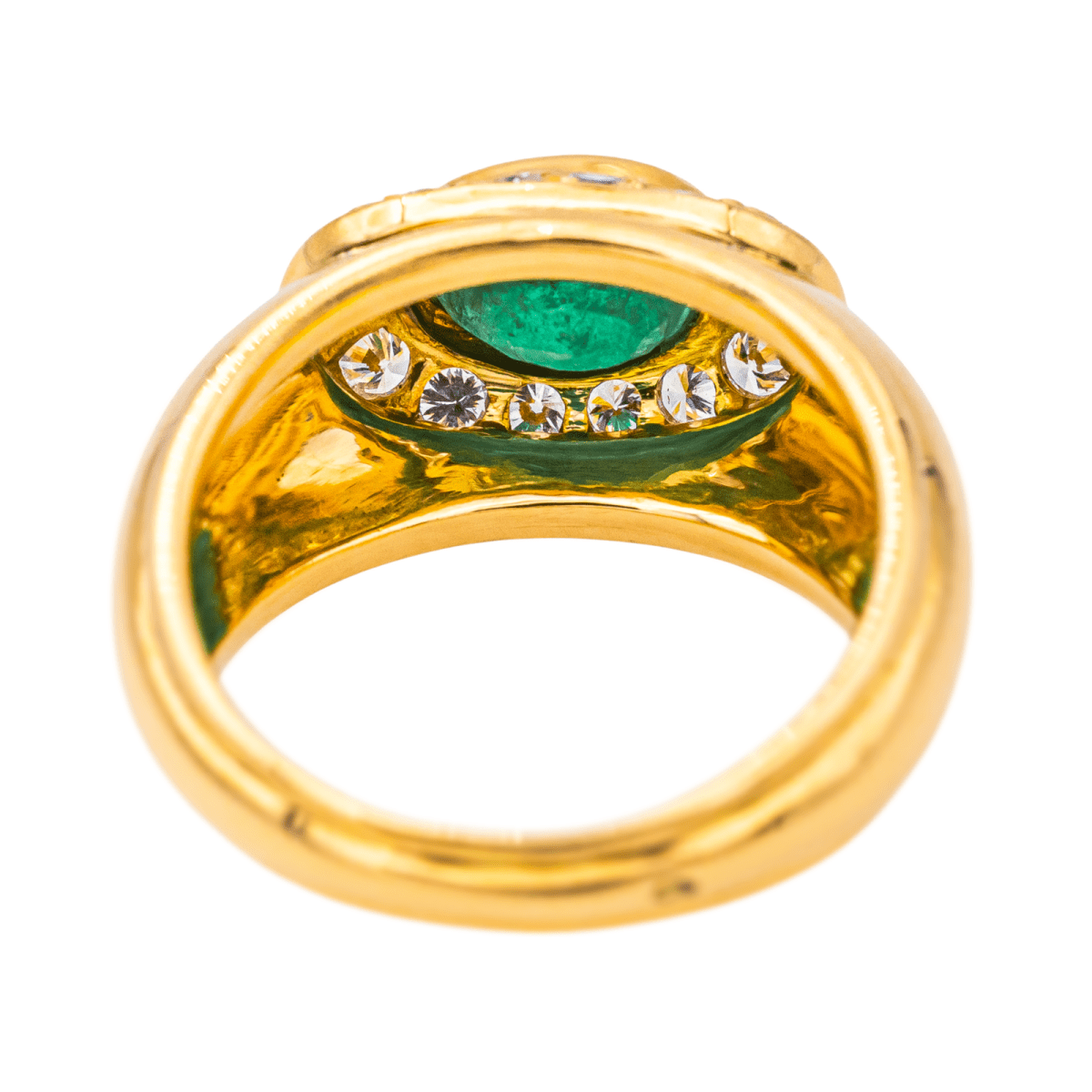 Bague Jonc en or jaune et émeraude - Castafiore