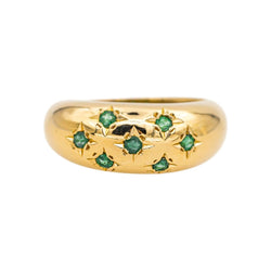 Bague Jonc en or jaune et émeraudes - Castafiore