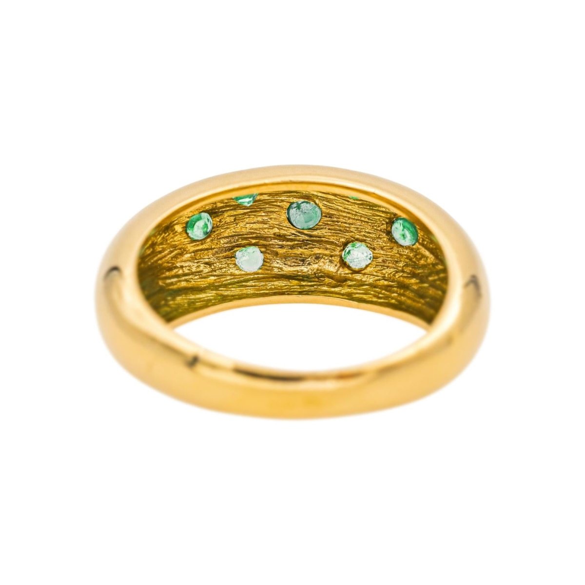 Bague Jonc en or jaune et émeraudes - Castafiore