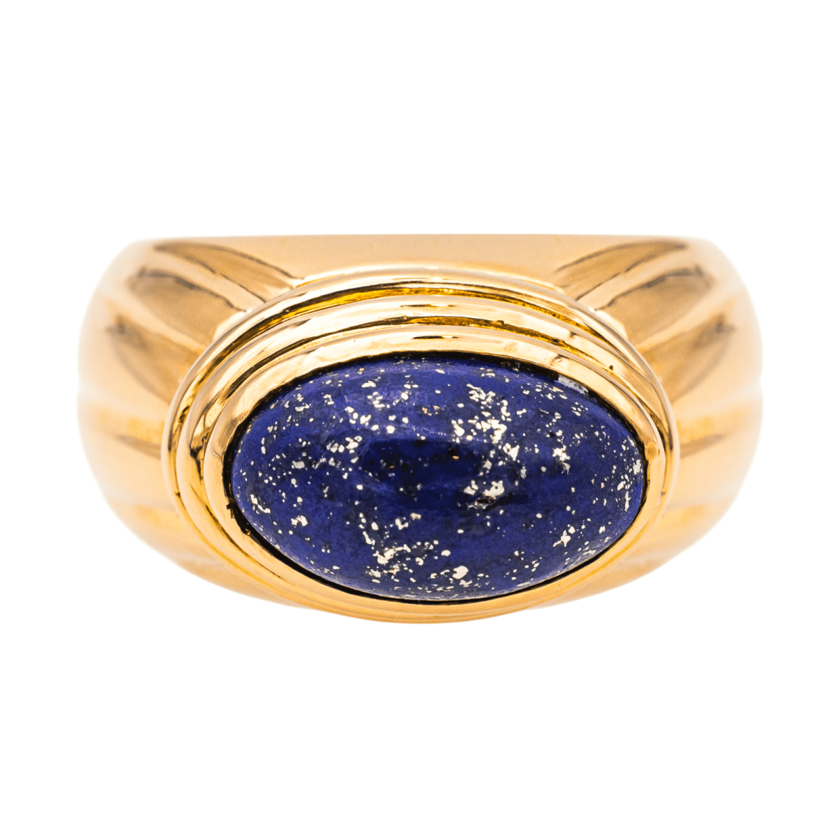Bague Jonc en or jaune et lapis - lazuli - Castafiore