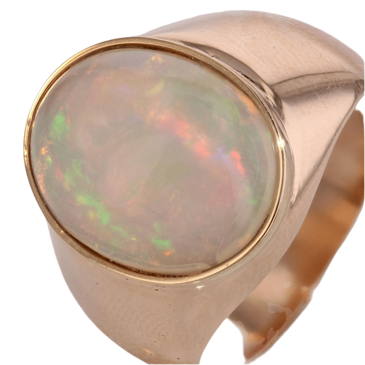 Bague Jonc en or jaune et opale - Castafiore