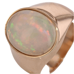 Bague Jonc en or jaune et opale - Castafiore