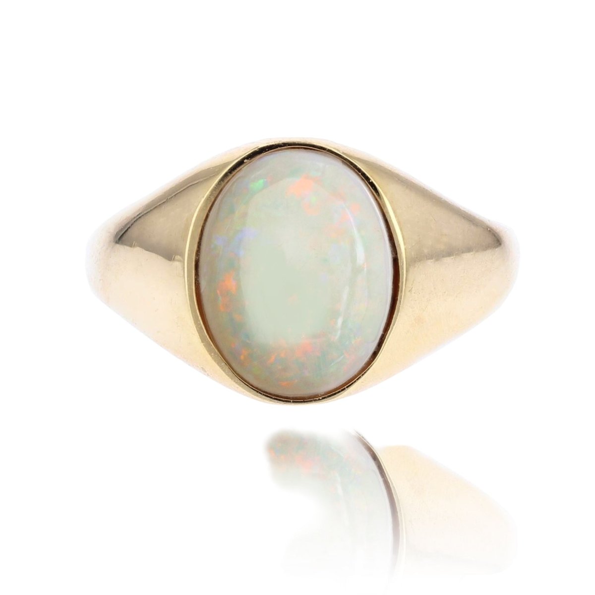 Bague Jonc en or jaune et opale - Castafiore