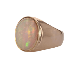 Bague Jonc en or jaune et opale - Castafiore