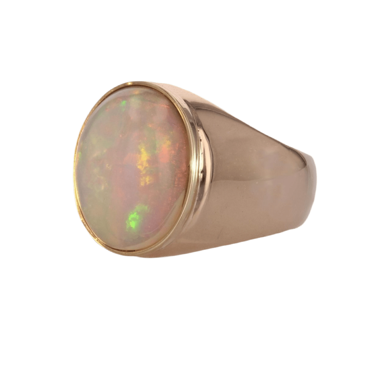 Bague Jonc en or jaune et opale - Castafiore