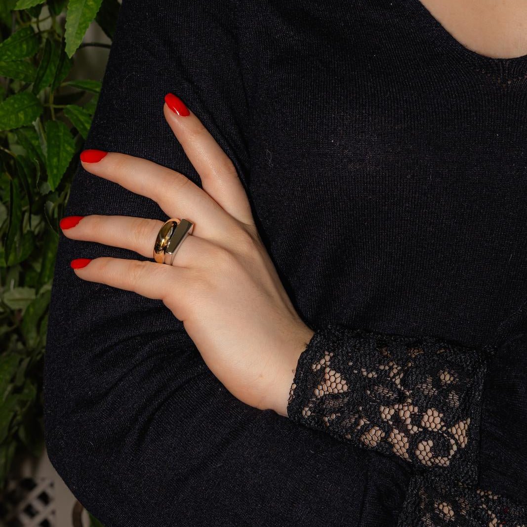 Bague Jonc en or jaune et or blanc - Castafiore