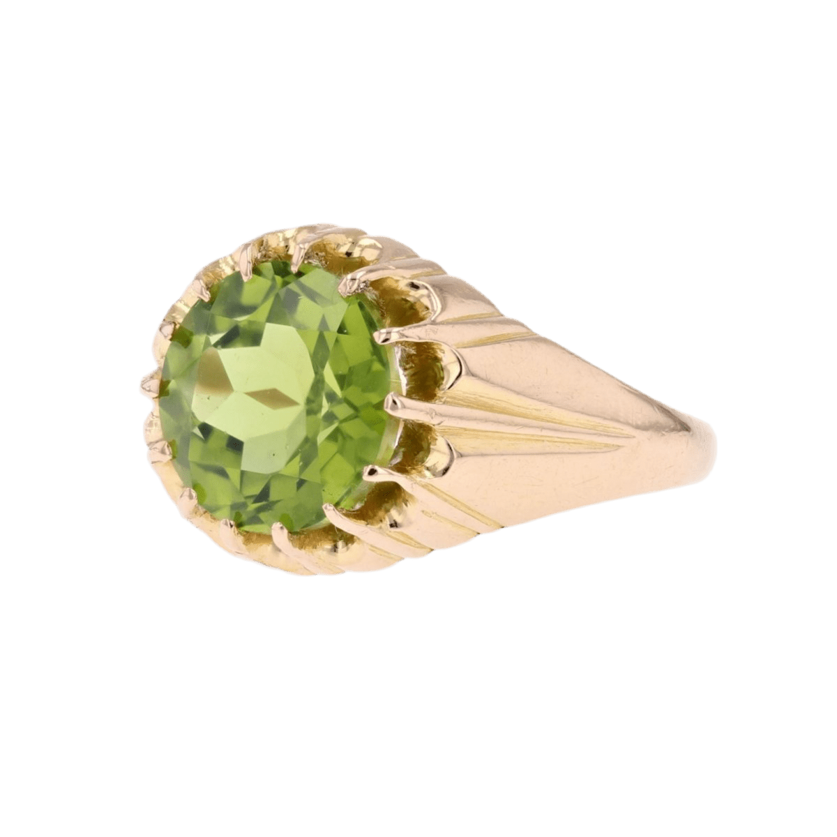 Bague Jonc en or jaune et péridot - Castafiore