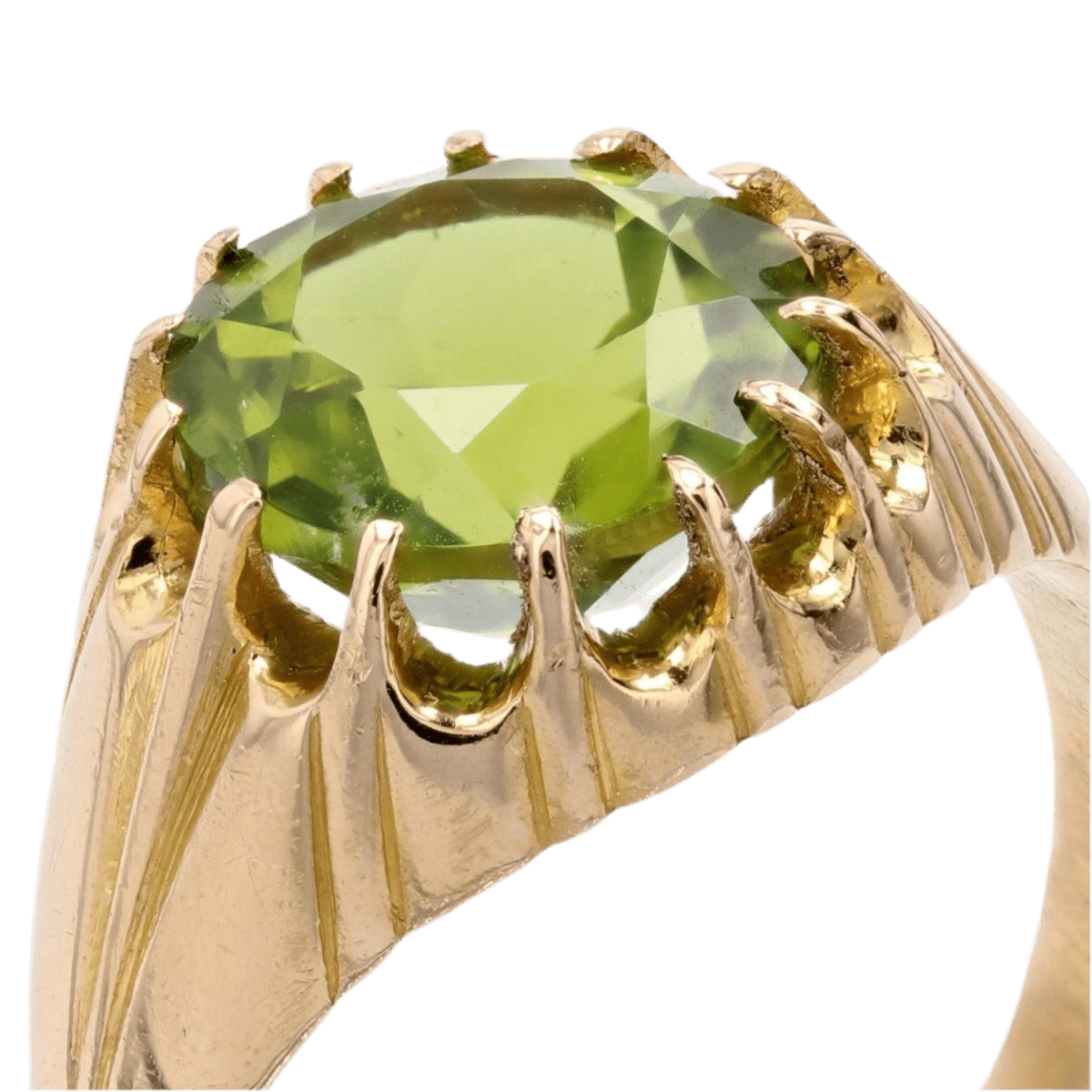 Bague Jonc en or jaune et péridot - Castafiore