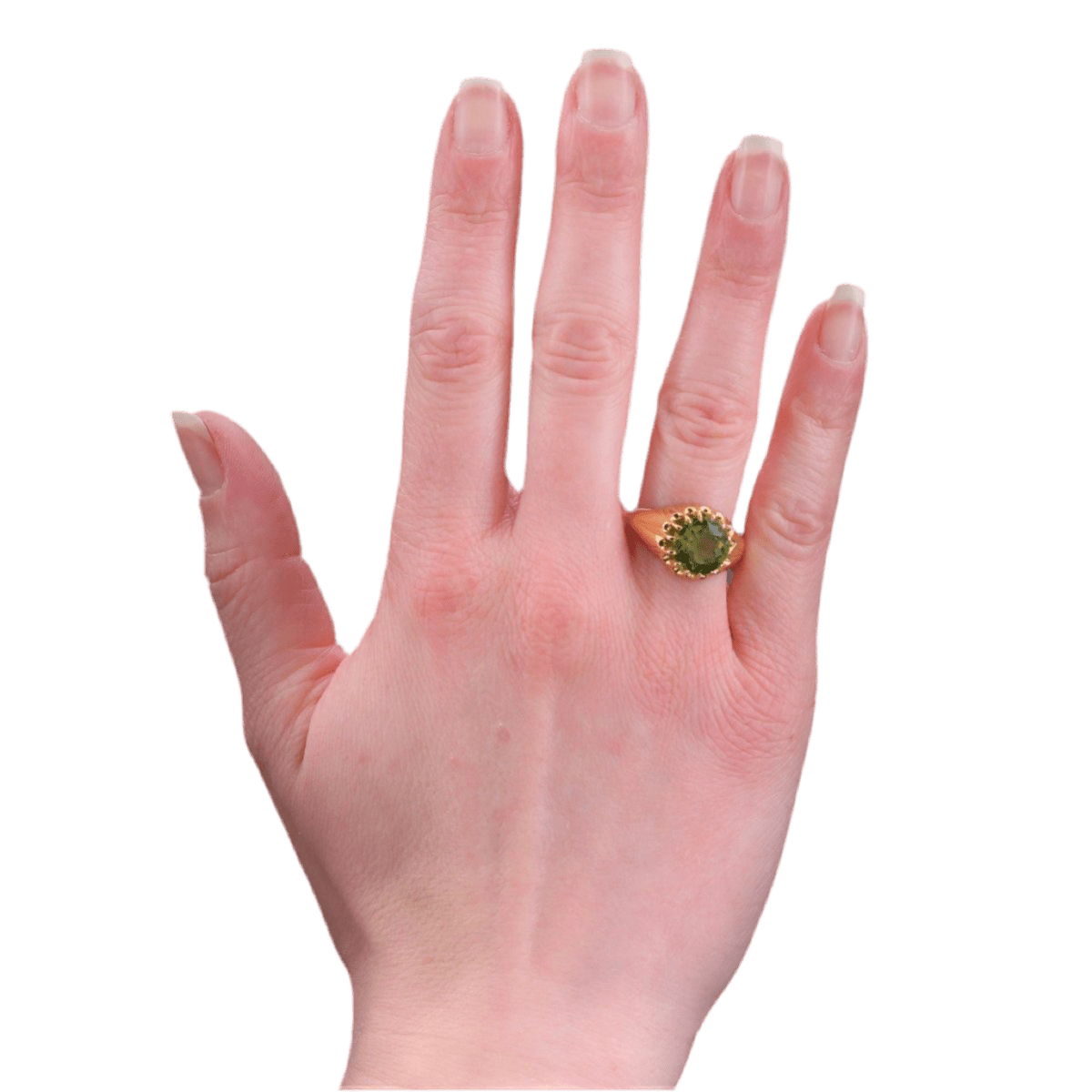 Bague Jonc en or jaune et péridot - Castafiore