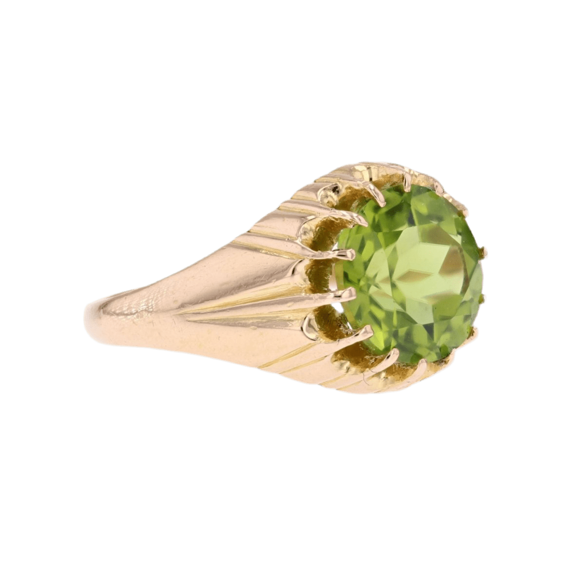 Bague Jonc en or jaune et péridot - Castafiore