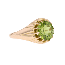 Bague Jonc en or jaune et péridot - Castafiore