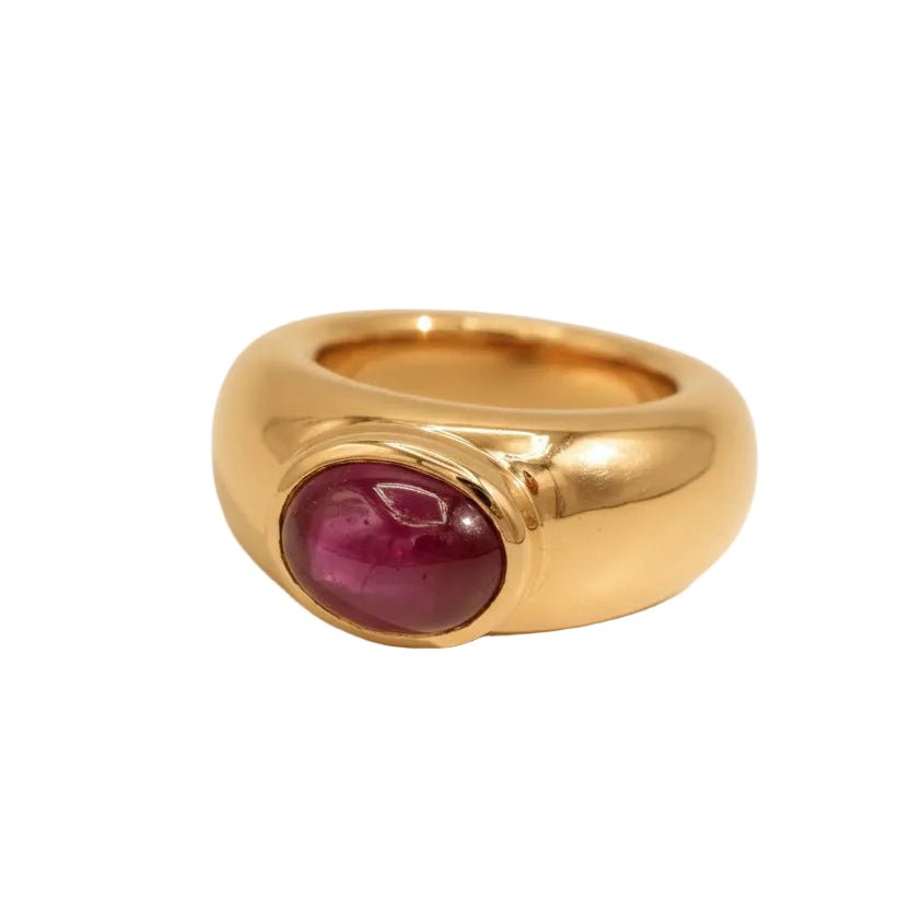 Bague Jonc en or jaune et rubis - Castafiore