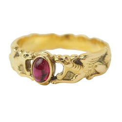Bague Jonc en or jaune et rubis - Castafiore