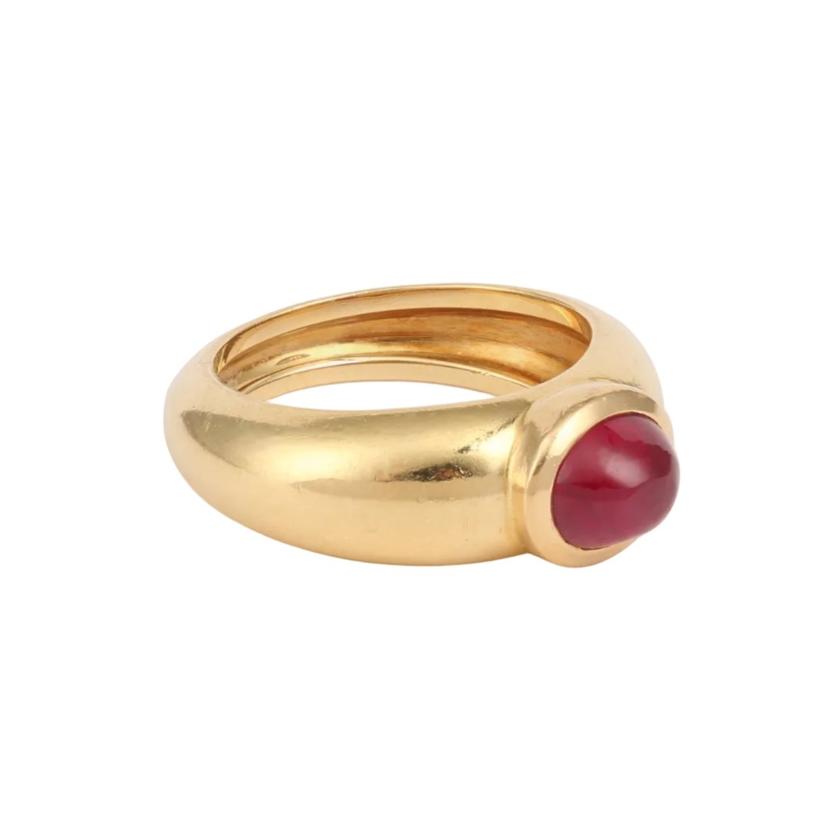 Bague Jonc en or jaune et rubis - Castafiore
