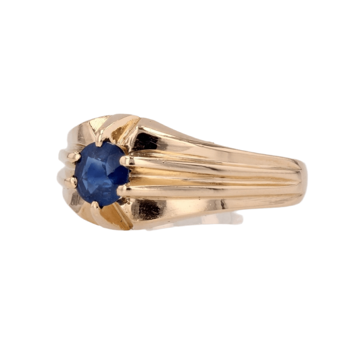 Bague Jonc en or jaune et saphir - Castafiore