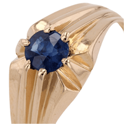 Bague Jonc en or jaune et saphir - Castafiore