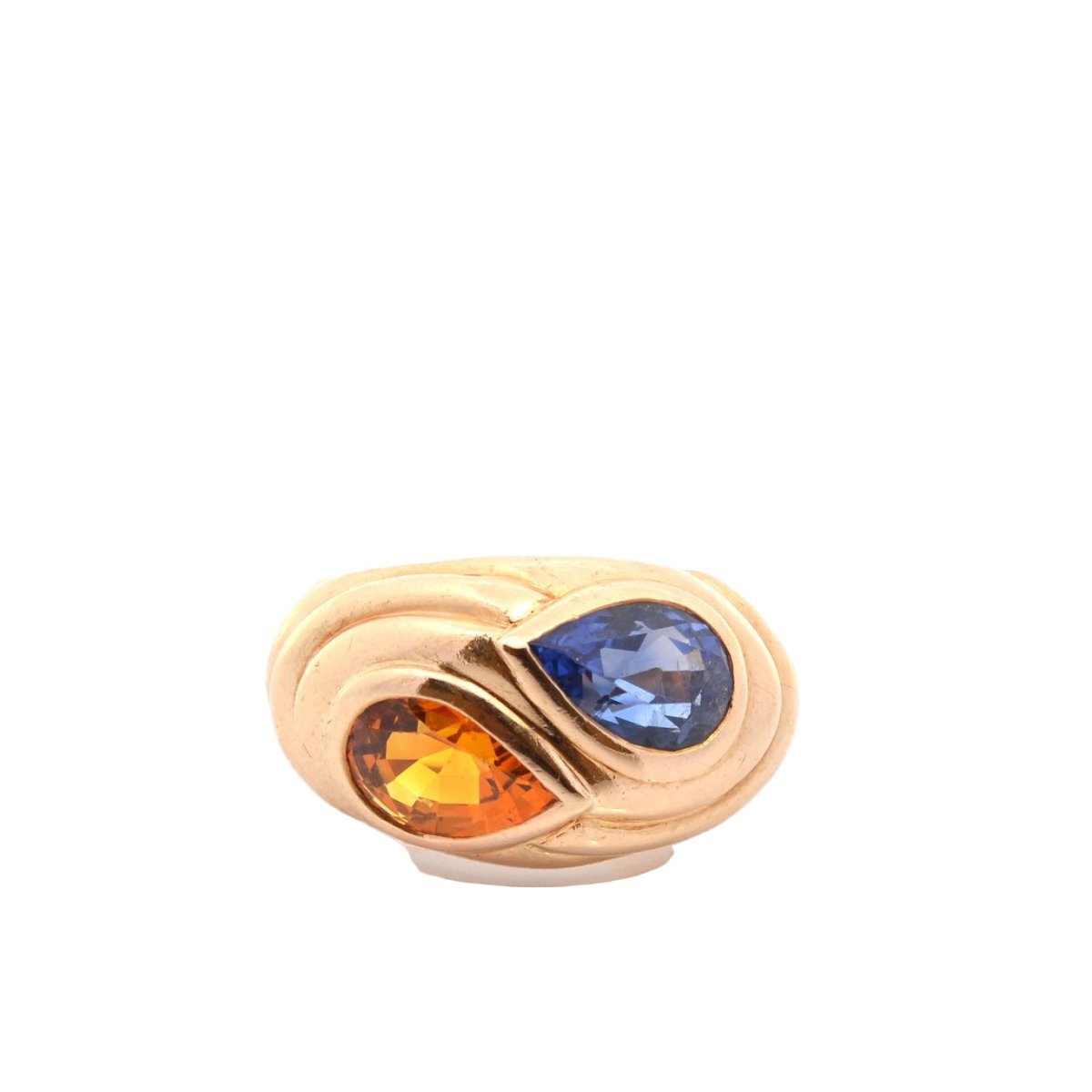 Bague Jonc en or jaune et saphirs - Castafiore