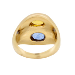 Bague Jonc en or jaune et saphirs - Castafiore