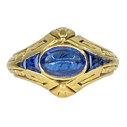 Bague Jonc en or jaune et saphirs - Castafiore