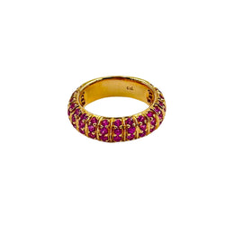 Bague Jonc en or jaune et saphirs - Castafiore