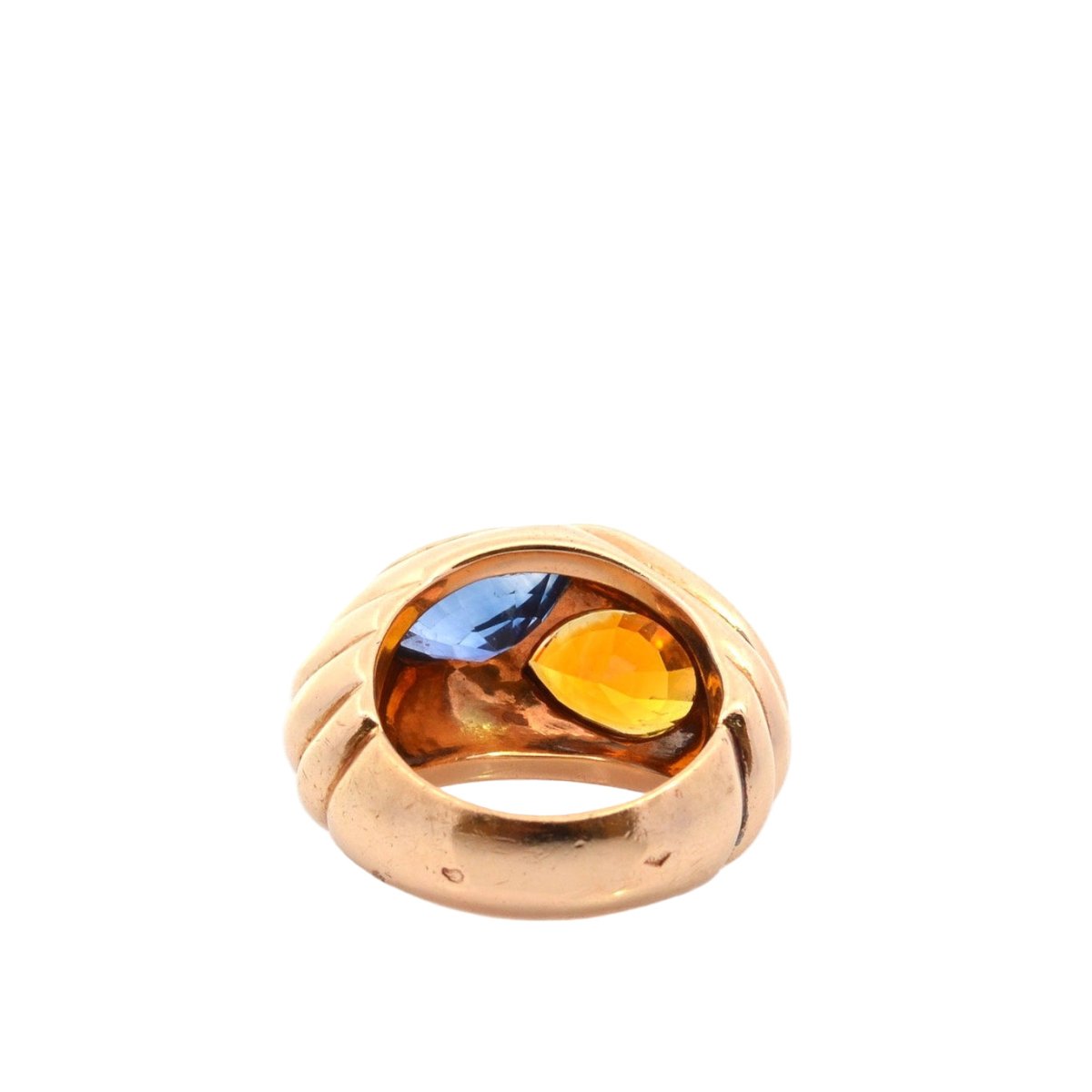 Bague Jonc en or jaune et saphirs - Castafiore