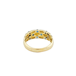 Bague Jonc en or jaune et saphirs - Castafiore