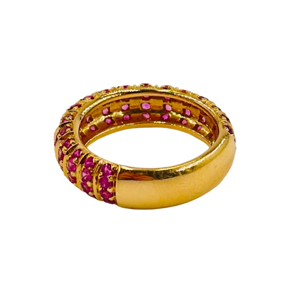 Bague Jonc en or jaune et saphirs - Castafiore
