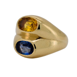 Bague Jonc en or jaune et saphirs - Castafiore