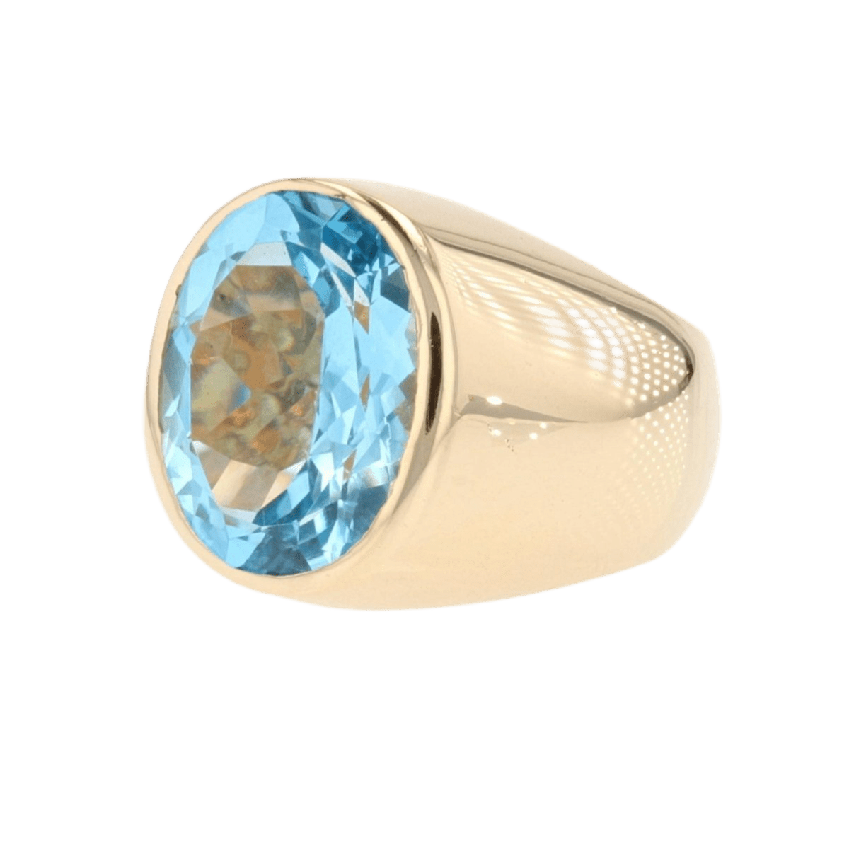 Bague Jonc en or jaune et topaze - Castafiore