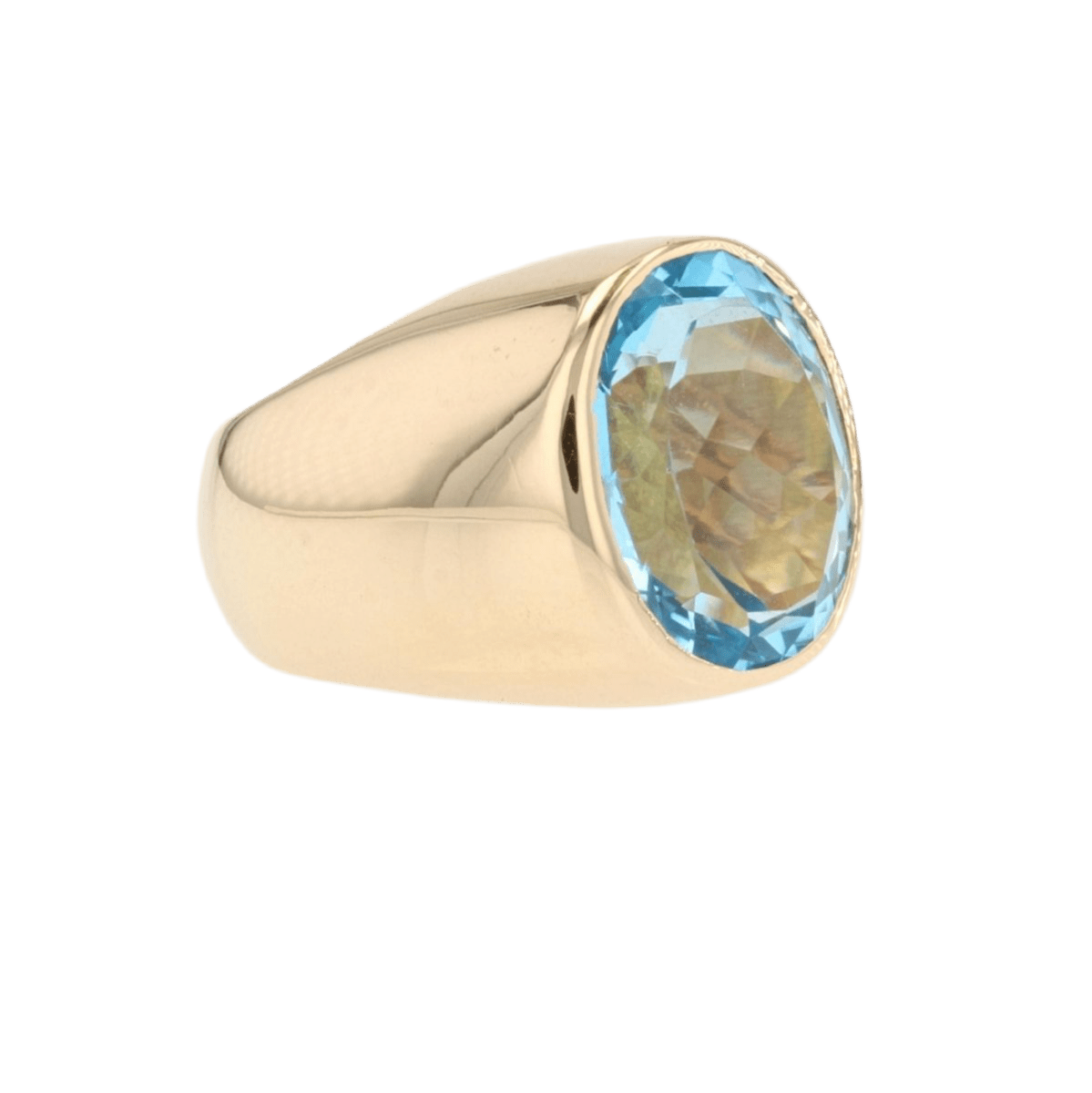 Bague Jonc en or jaune et topaze - Castafiore