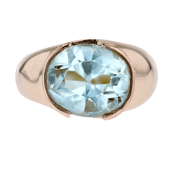 Bague Jonc en or jaune et topaze - Castafiore