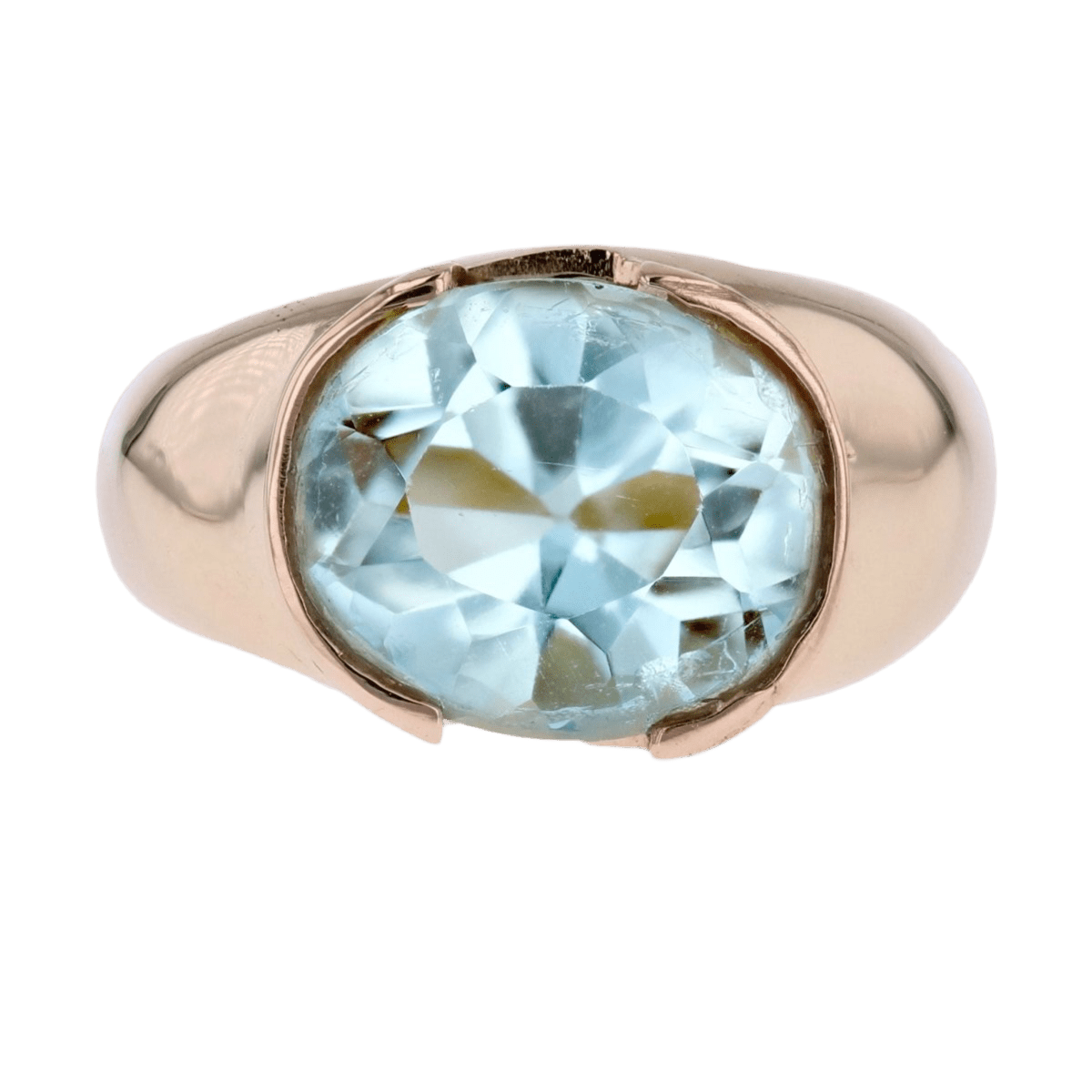 Bague Jonc en or jaune et topaze - Castafiore