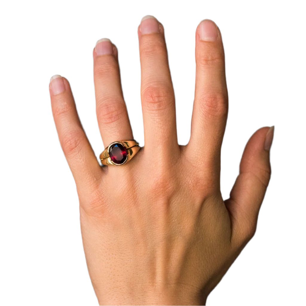 Bague Jonc en or jaune et tourmaline - Castafiore