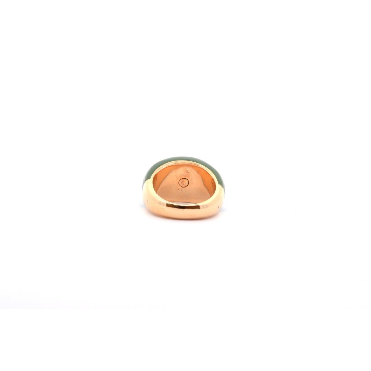 Bague Jonc en or jaune, jade et diamant - Castafiore