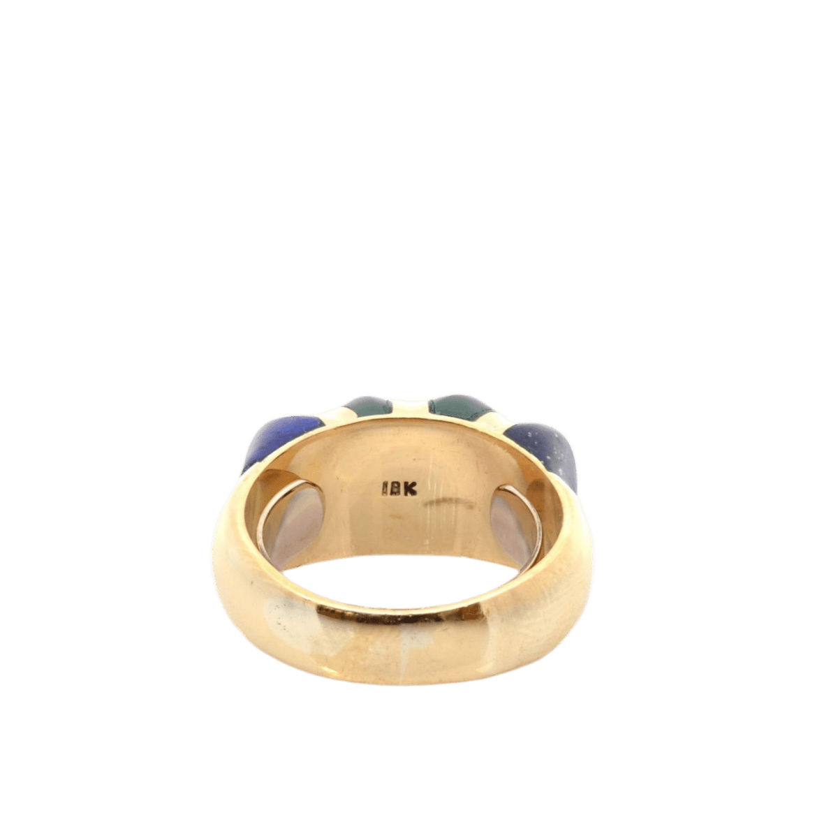 Bague Jonc en or jaune, malachite et lapiz - lazuli - Castafiore