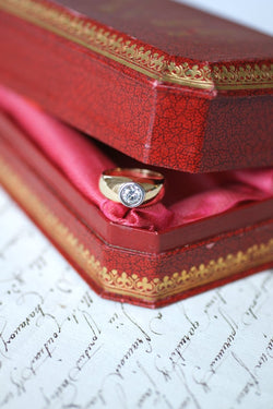 Bague Jonc en or jaune, or blanc, et diamant - Castafiore