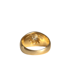 Bague Jonc en or jaune, or blanc et diamant - Castafiore