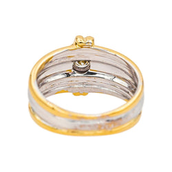 Bague Jonc en or jaune, or blanc et diamant - Castafiore